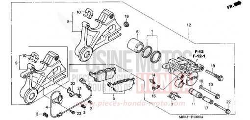 REAR BRAKE CALIPER CBF600SA5 de 2005